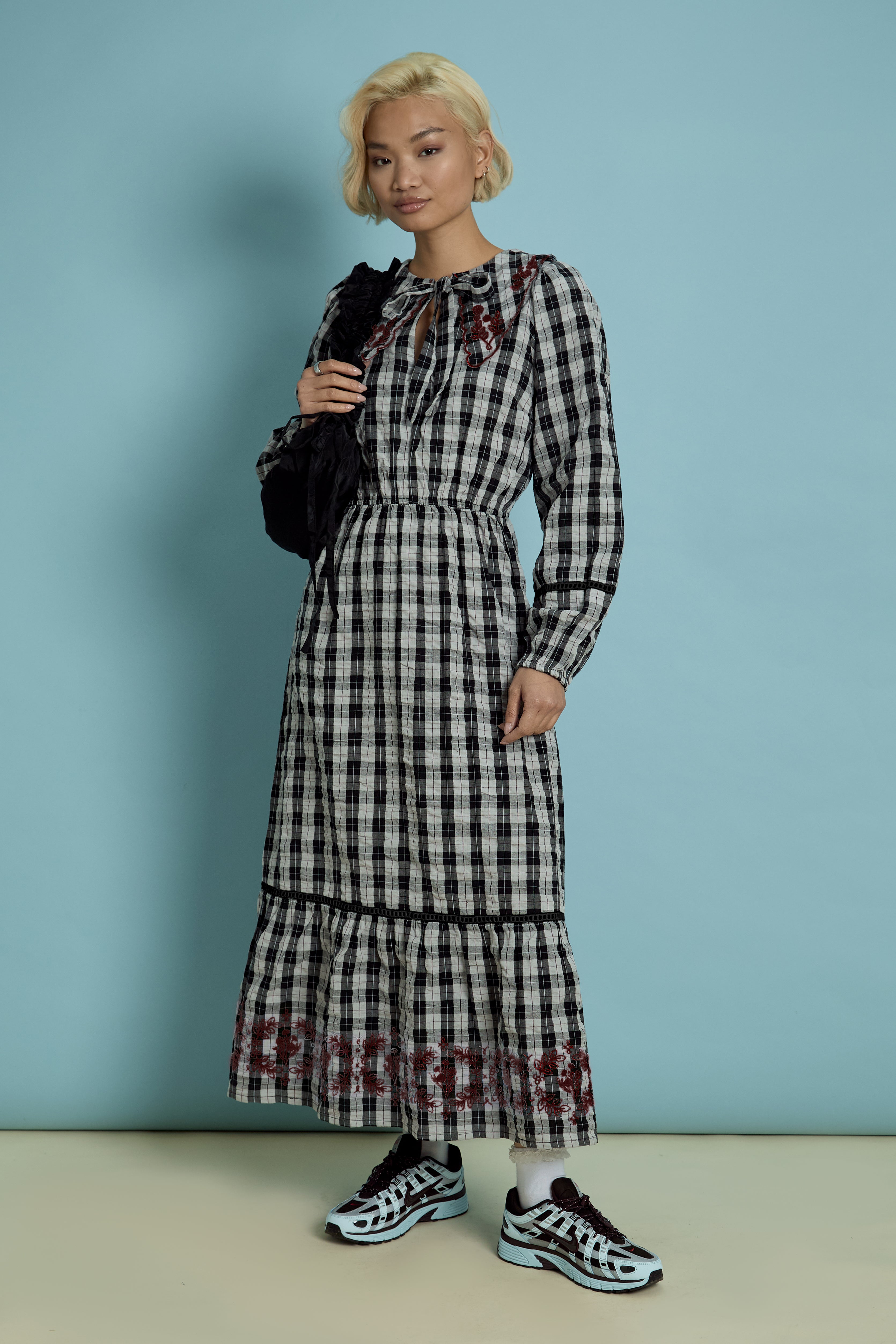 Ruthie Gingham Collar Midaxi Dress