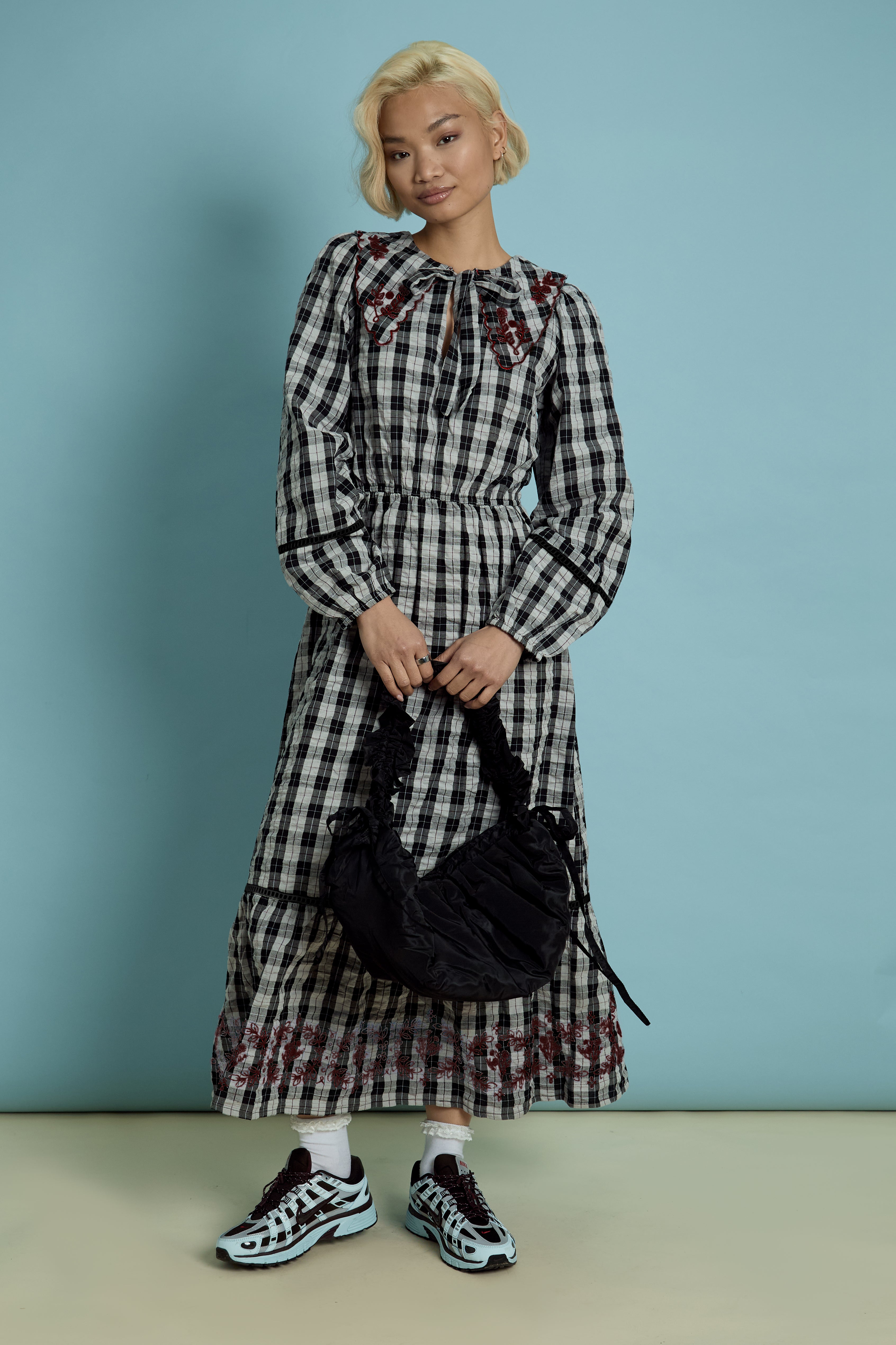 Ruthie Gingham Collar Midaxi Dress