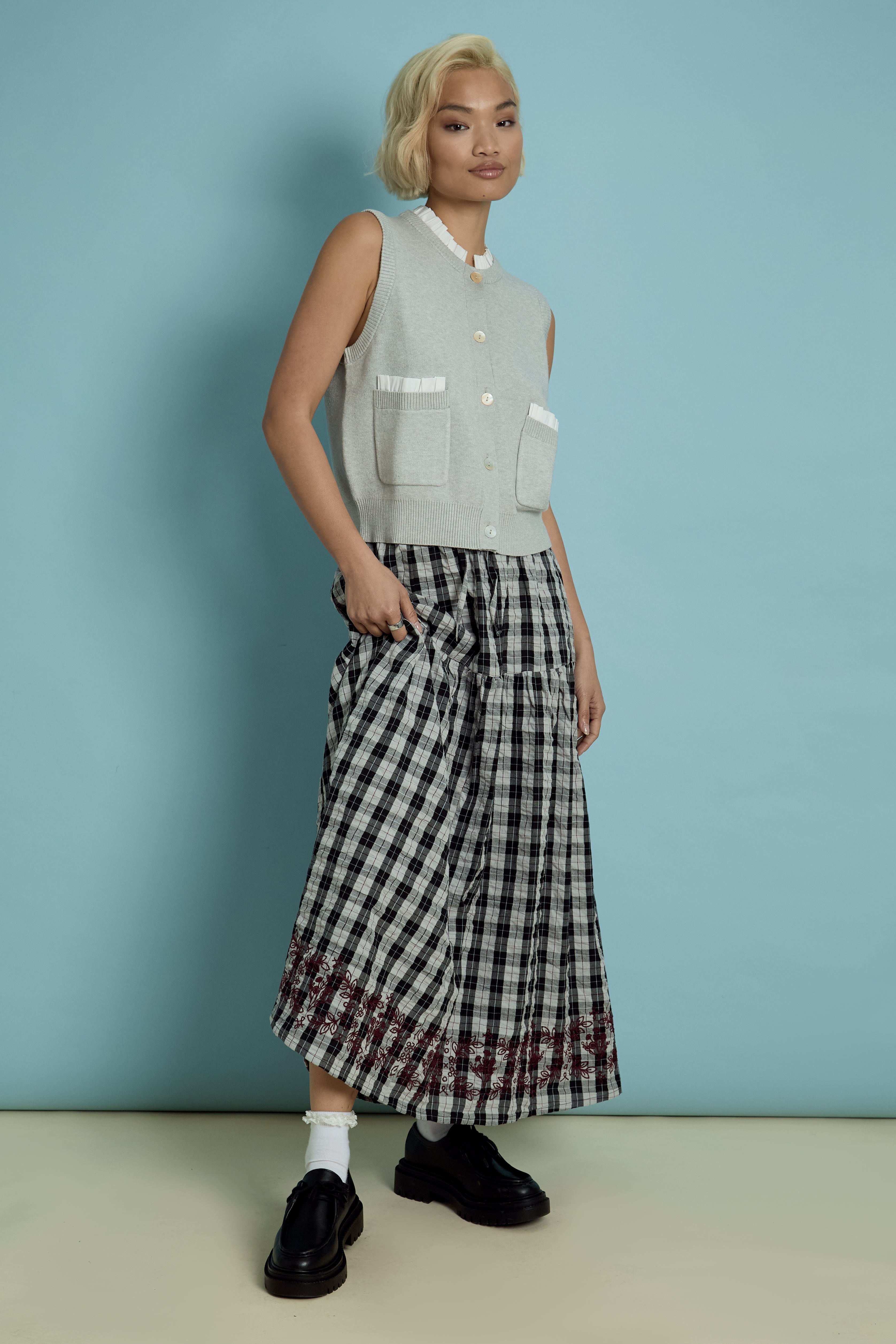 Ruthie Gingham Midaxi Skirt