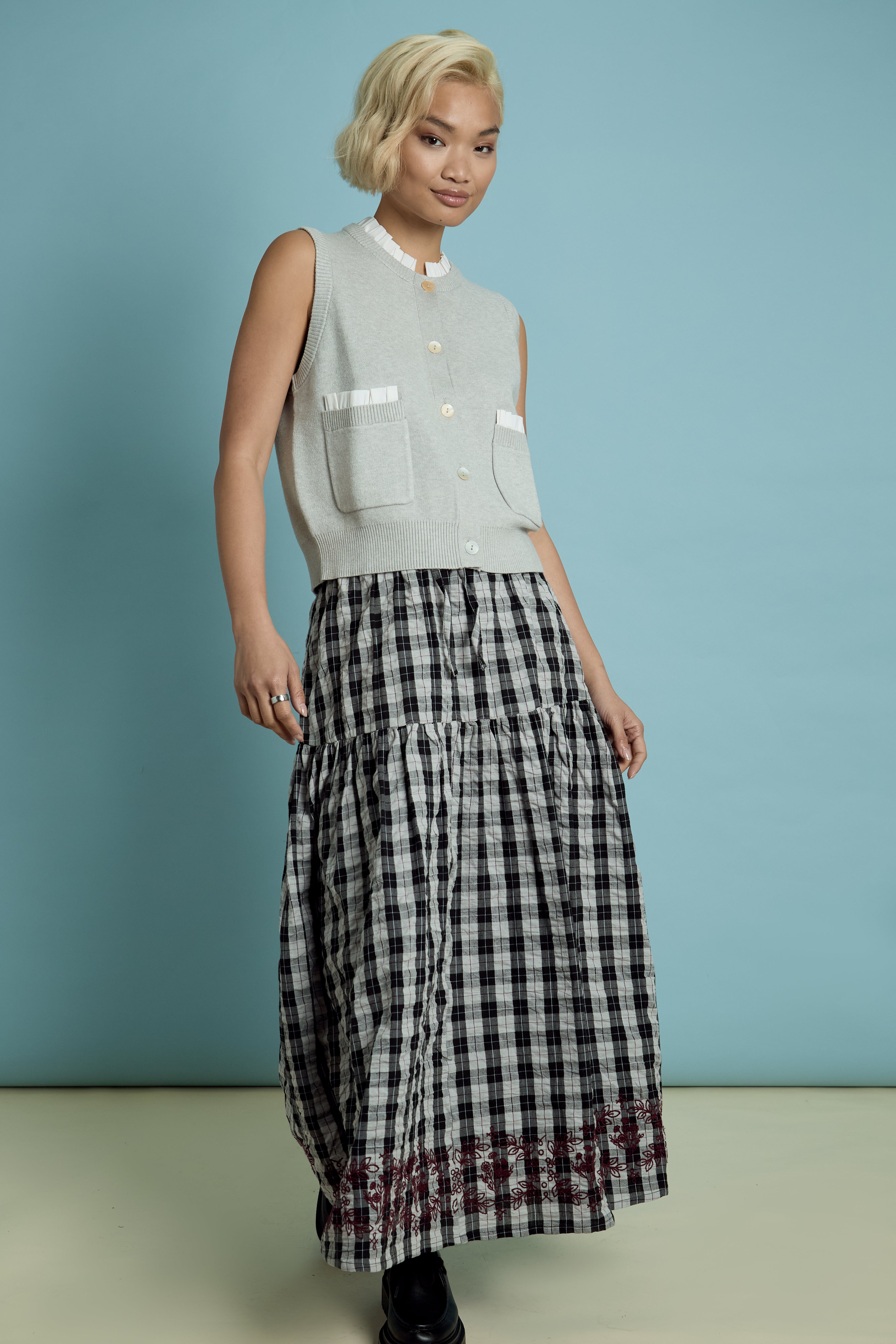 Ruthie Gingham Midaxi Skirt