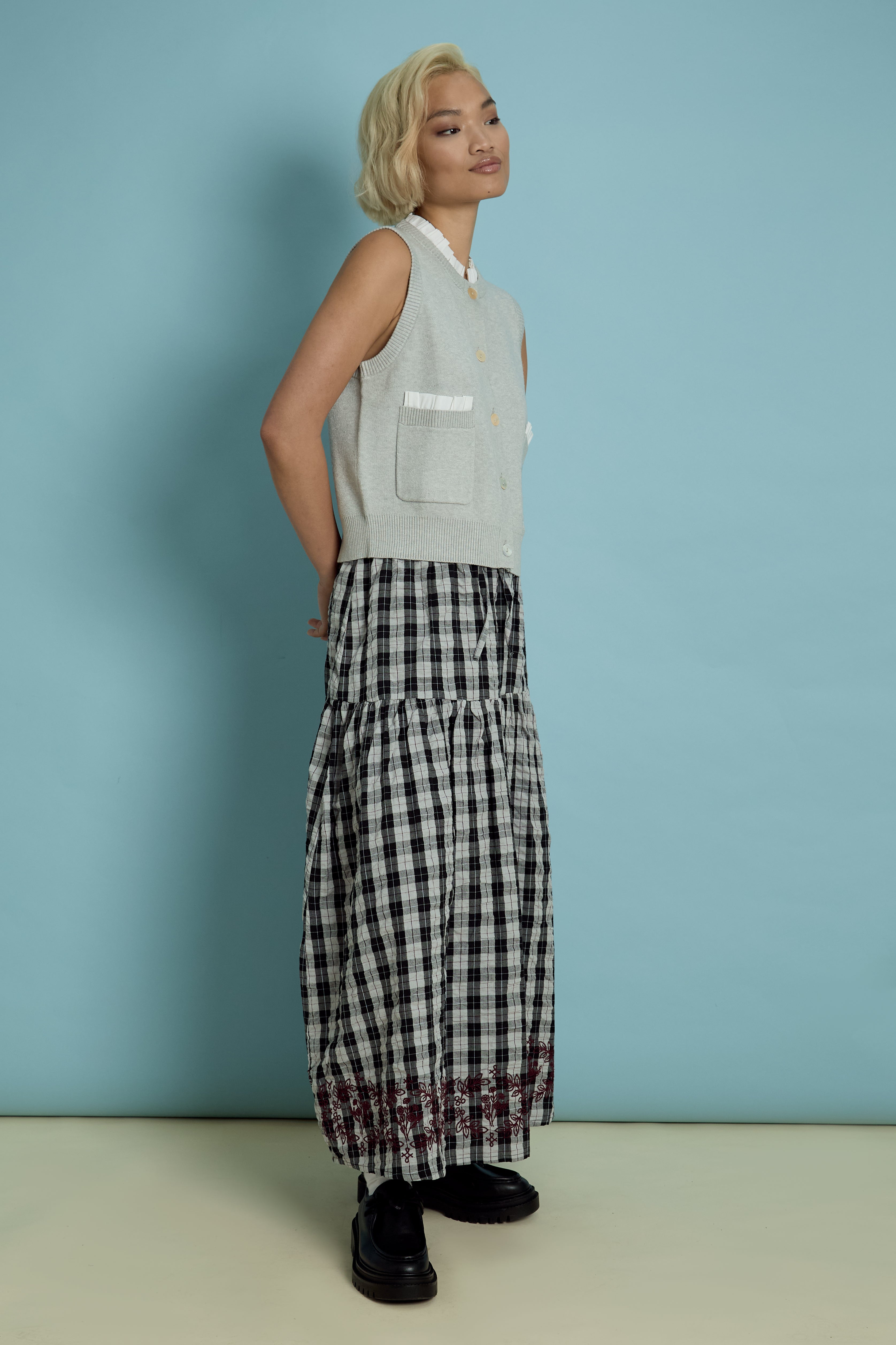 Ruthie Gingham Midaxi Skirt