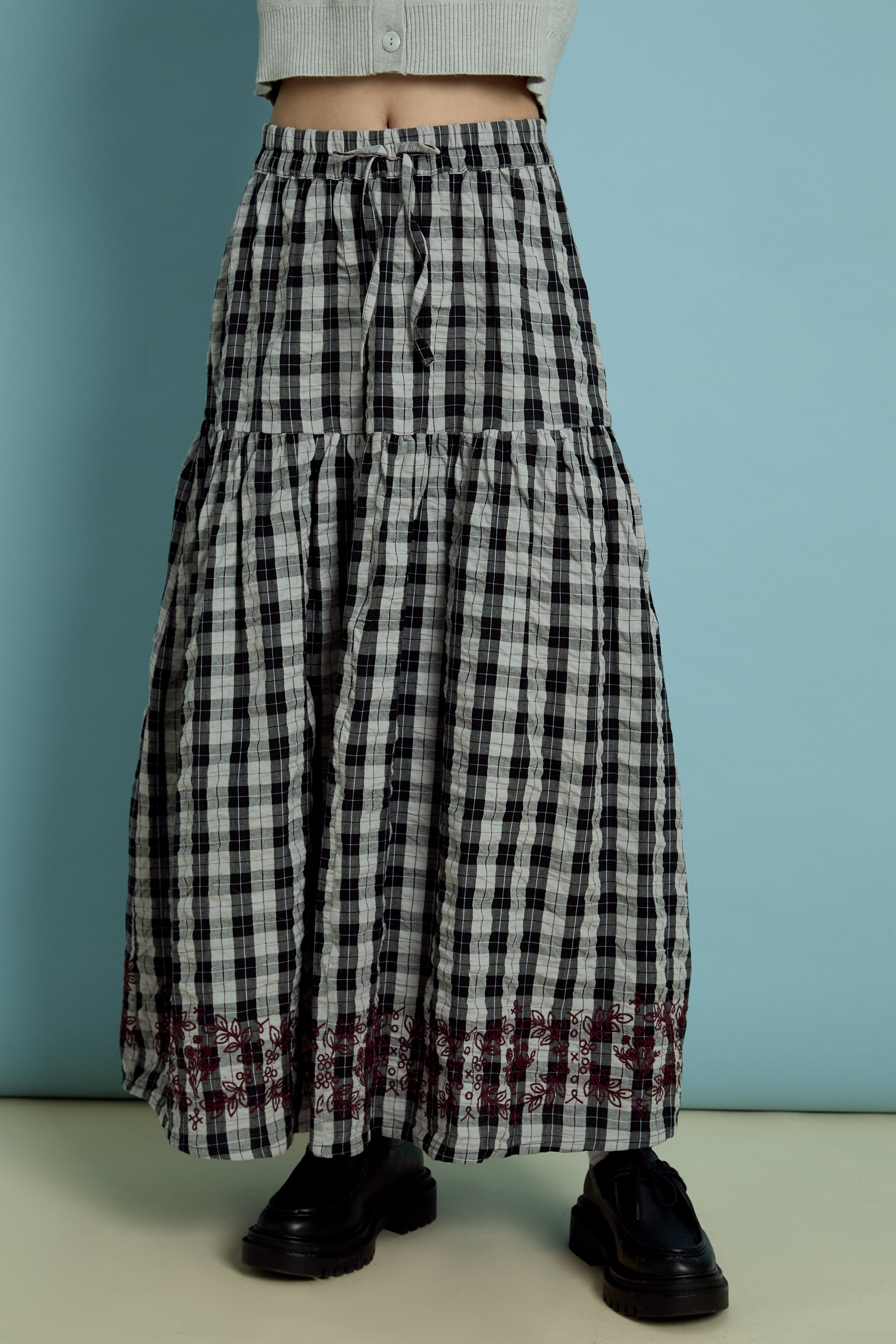 Ruthie Gingham Midaxi Skirt