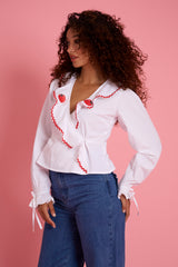 Charley Tomato Embroidery Blouse