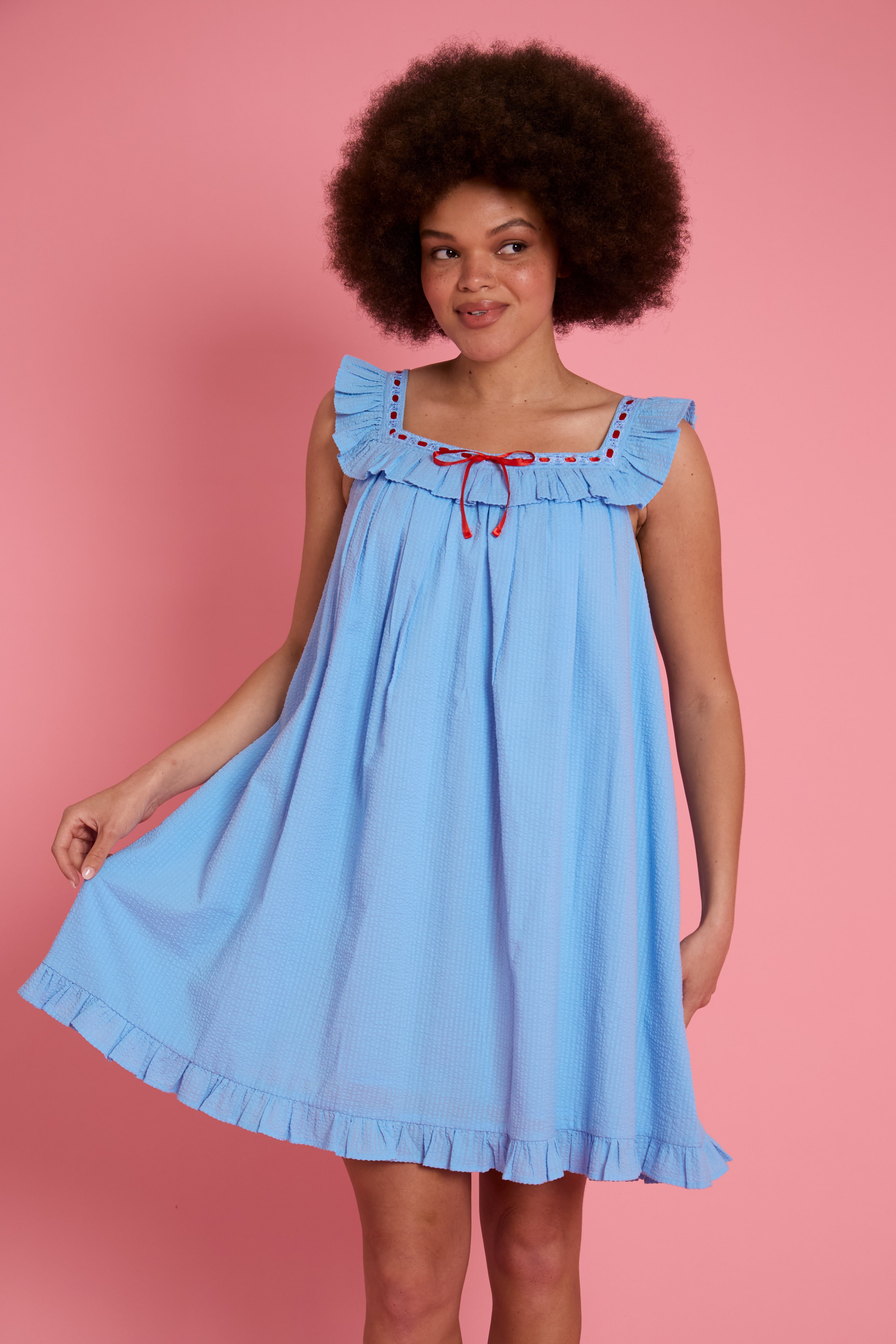 Dilly Bow Cami Smock Dress - Curve