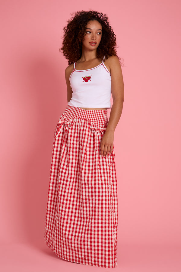 Sydney Bow Gingham Midaxi Skirt