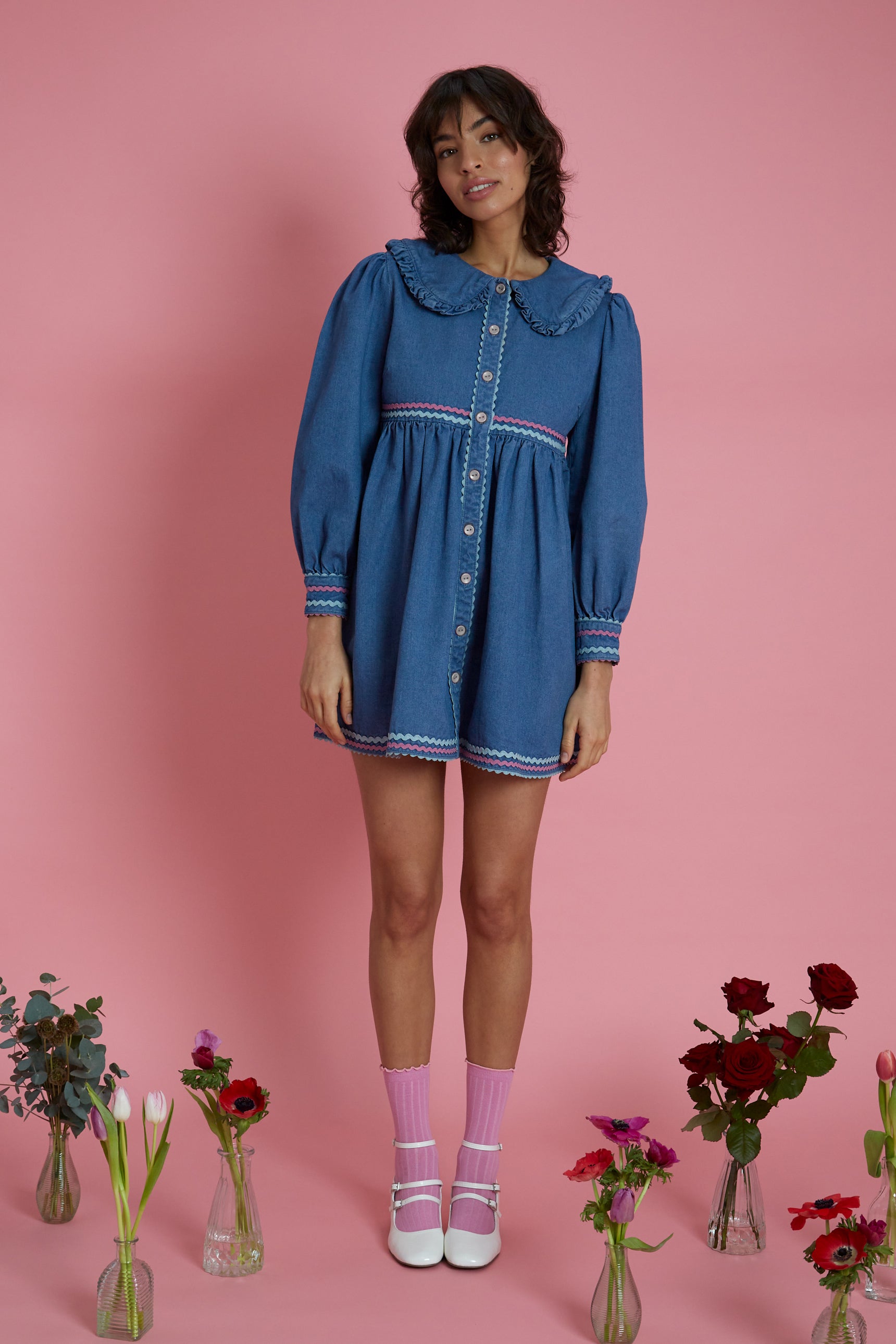 Ayla Ric Rac Denim Dress