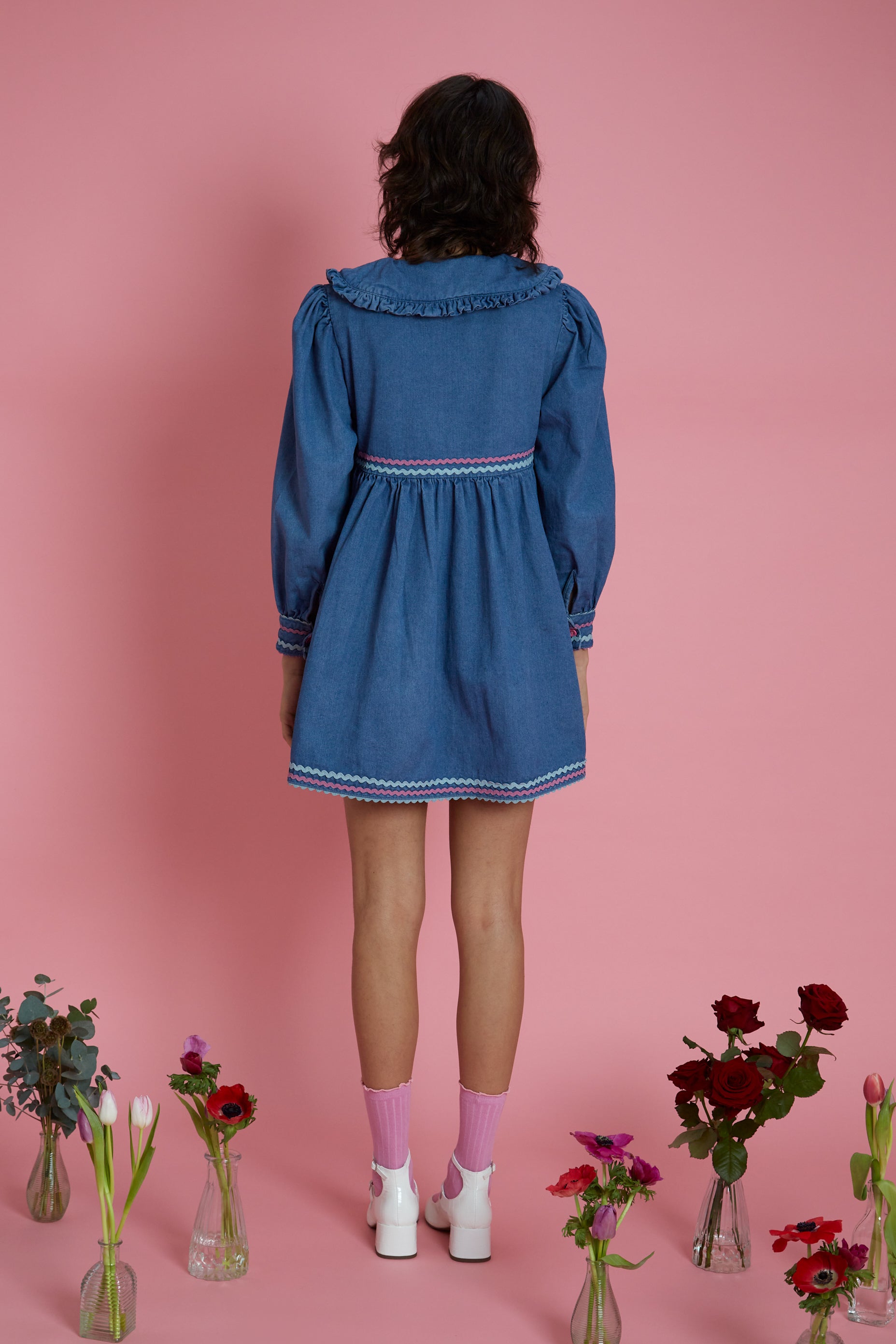 Ayla Ric-Rac Denim Dress