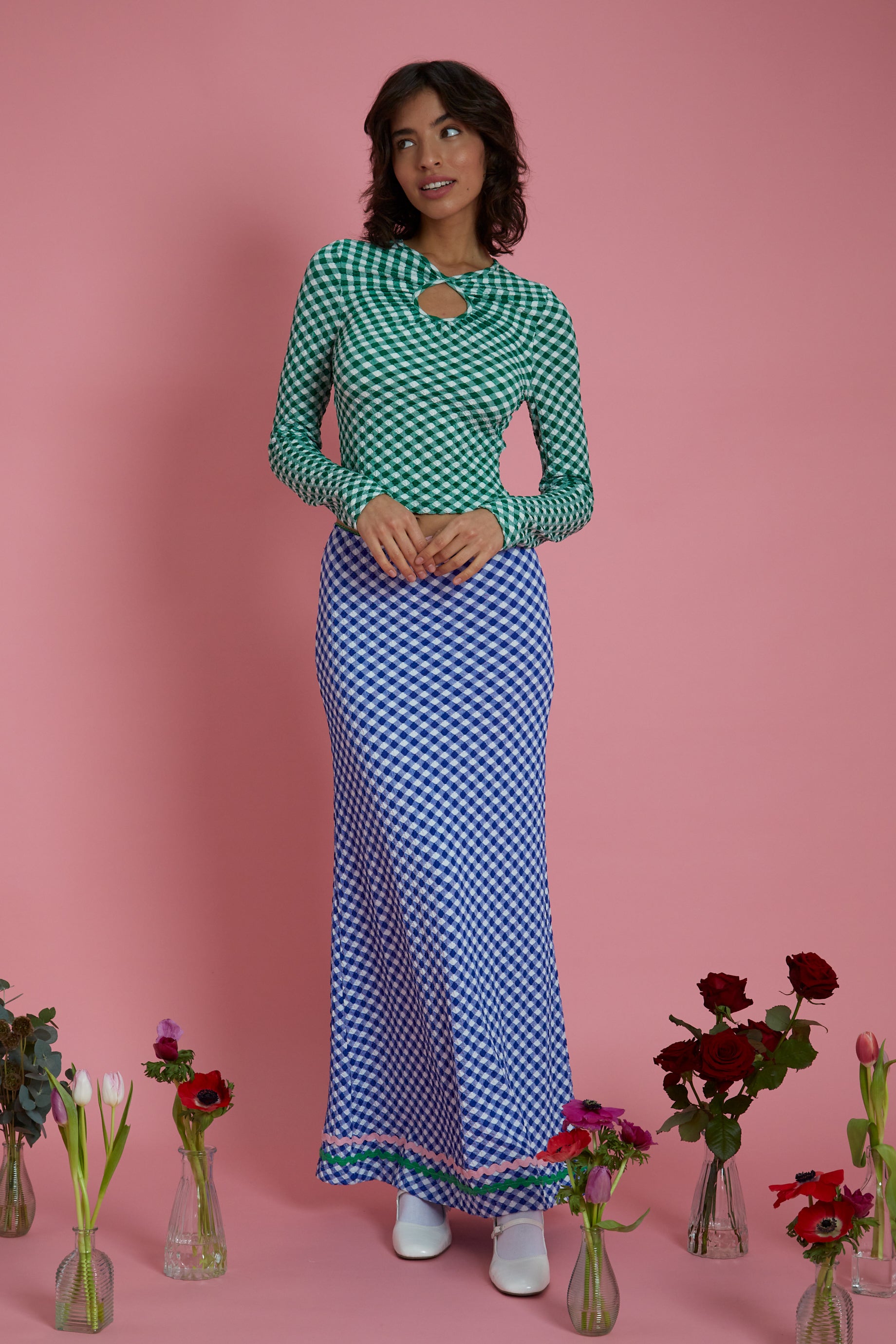 Eden Gingham Ric Rac Skirt