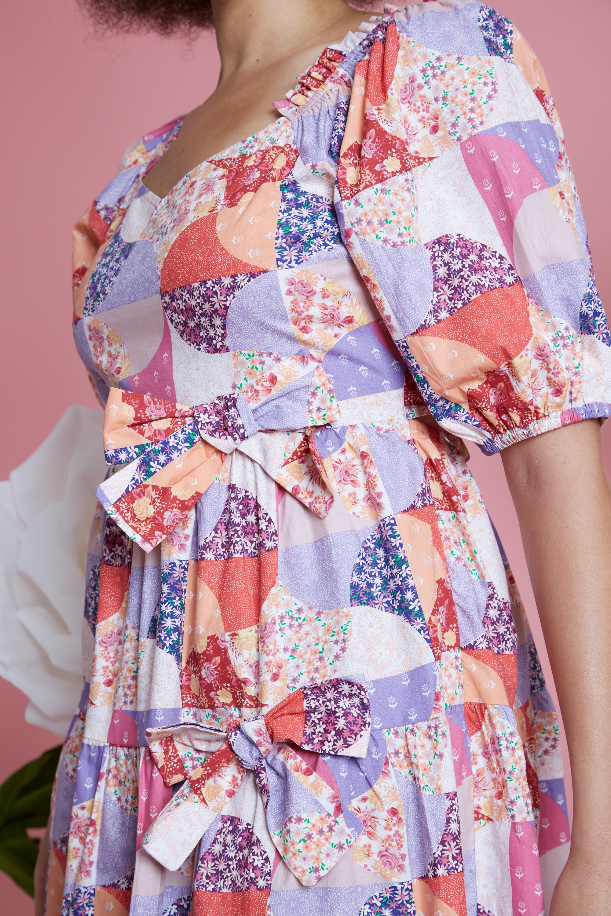 Florence Patchwork Print Dress - Curve