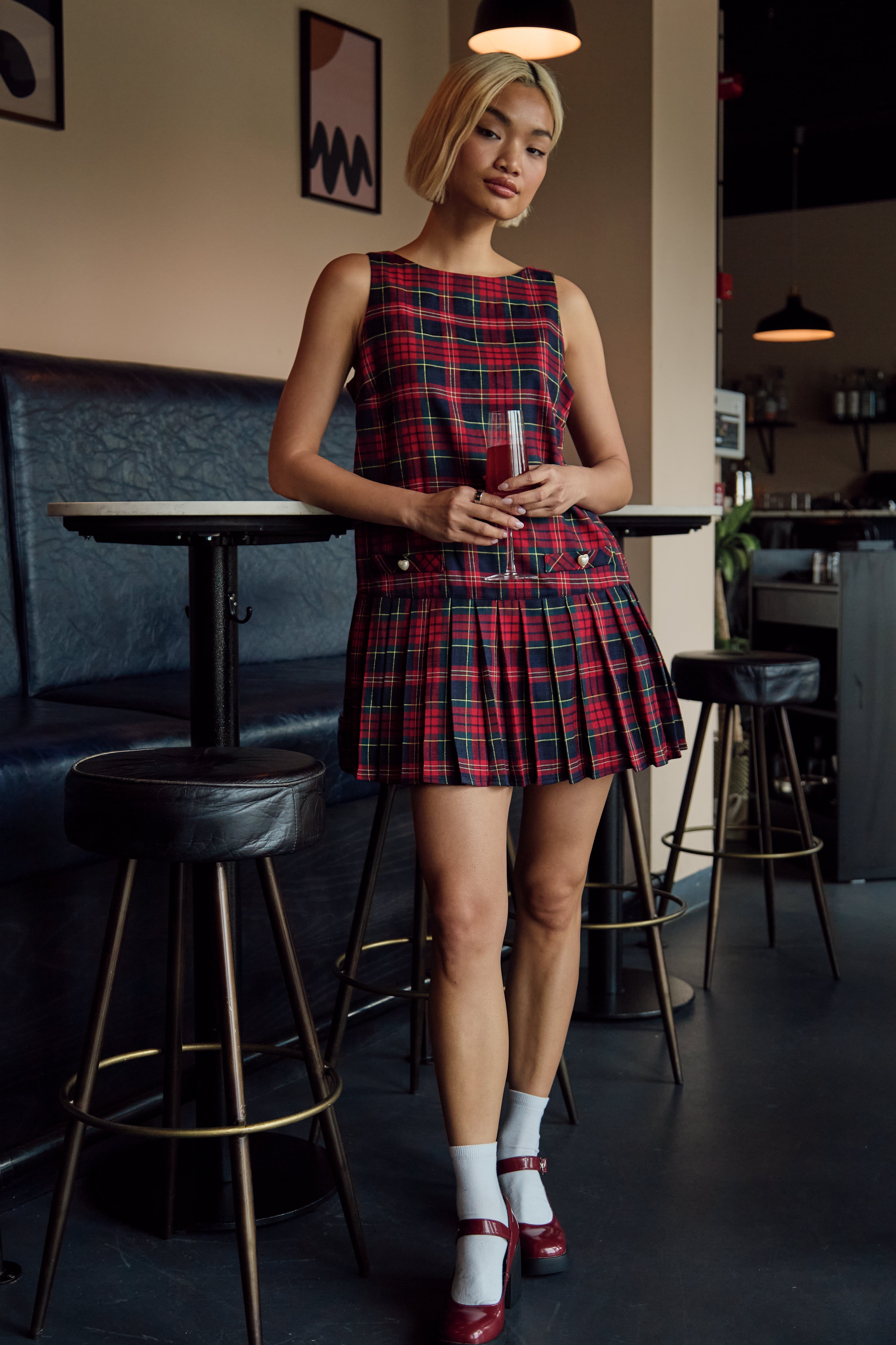 Dion Tartan Pinafore Dress