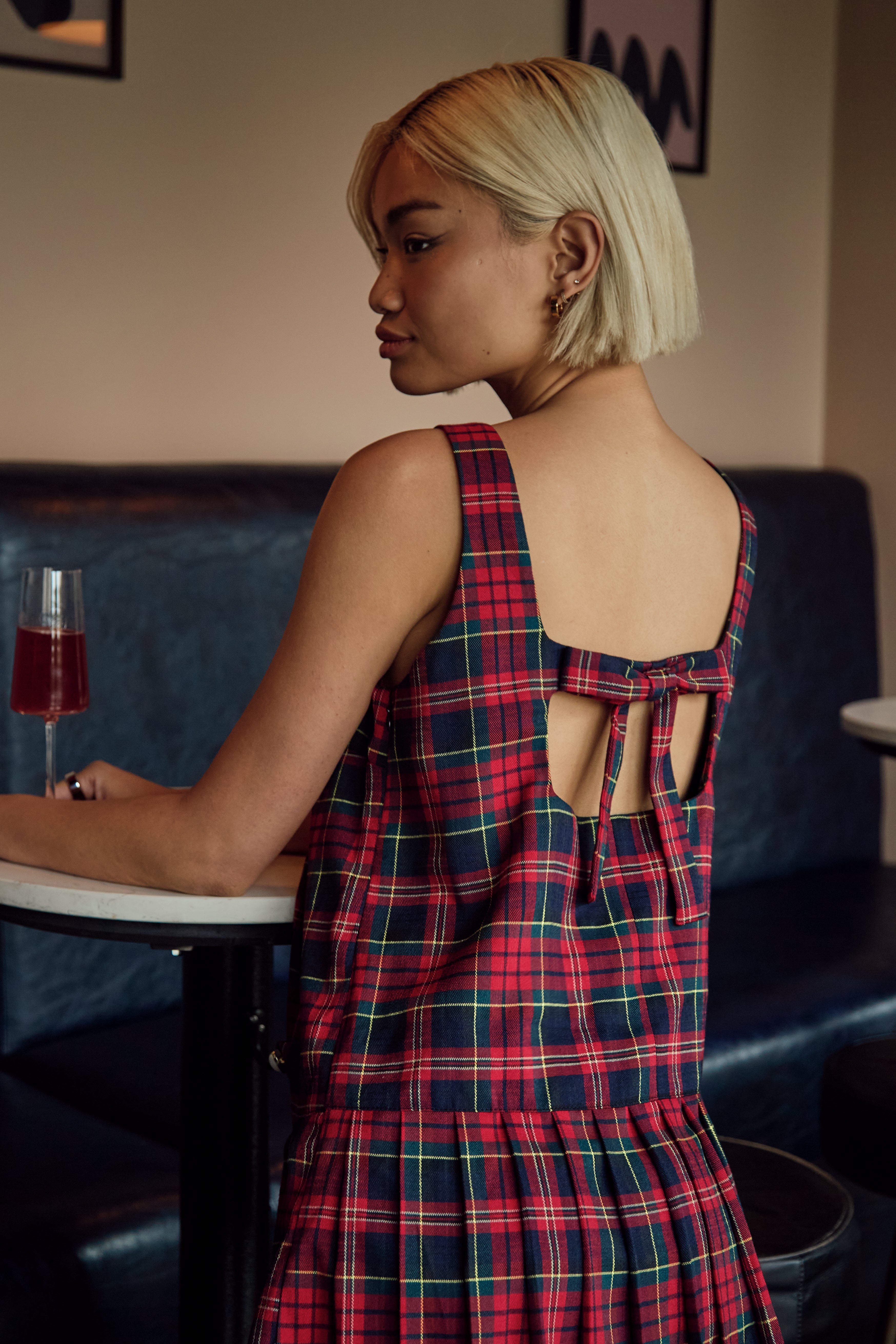 Dion Tartan Pinafore Dress