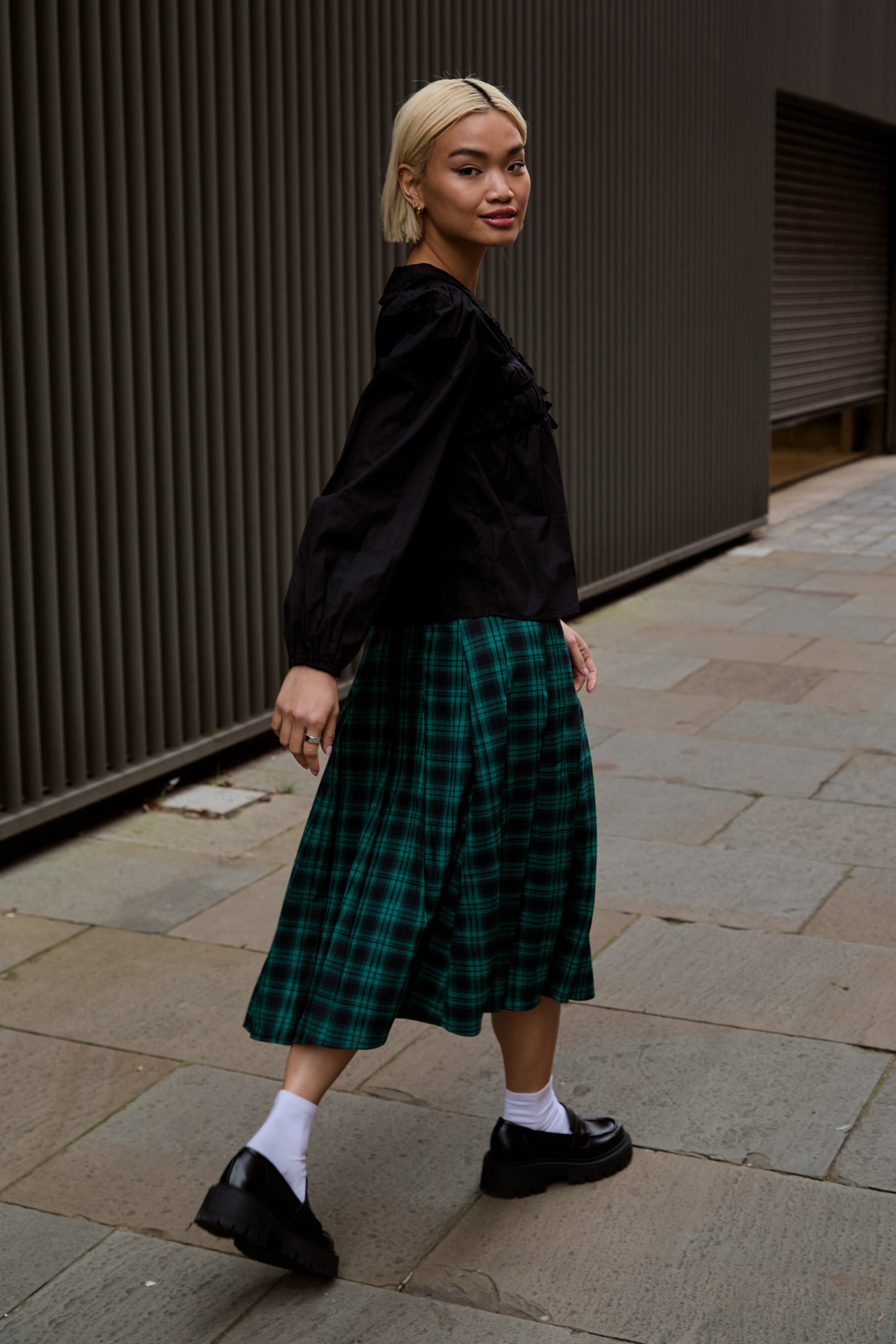 Jennifer Tartan Midi Kilt Skirt