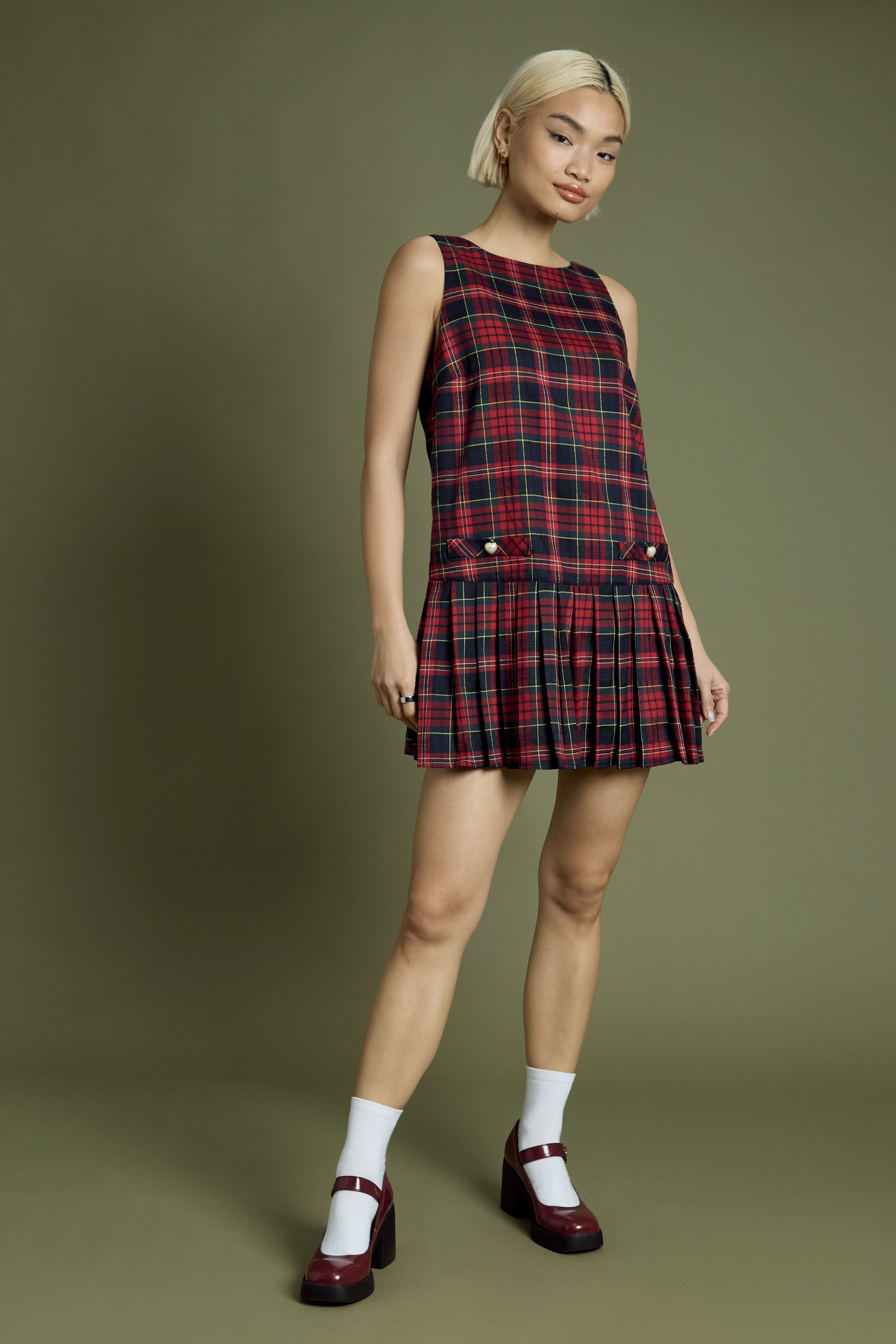 Dion Tartan Pinafore Dress