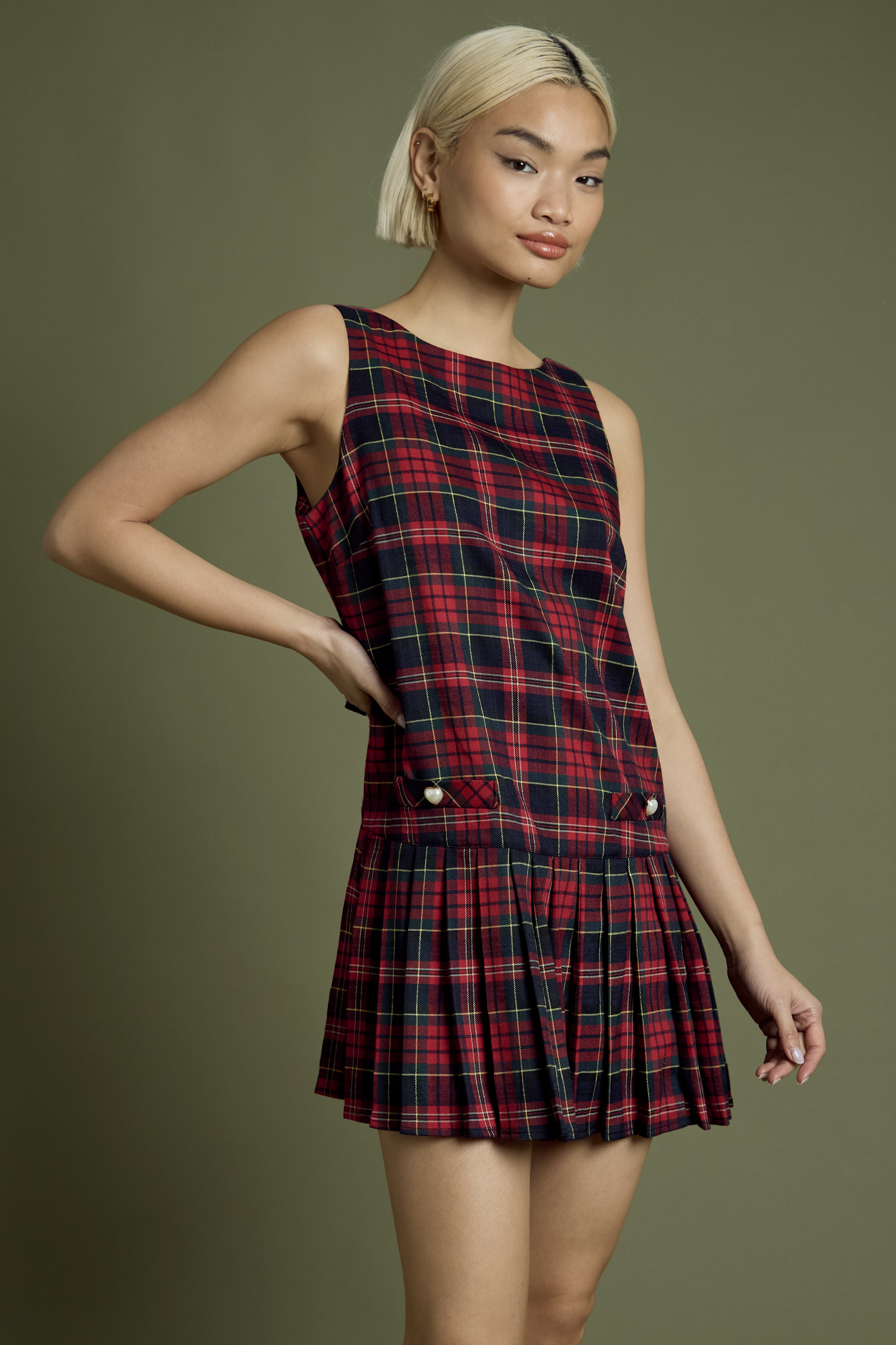 Dion Tartan Pinafore Dress