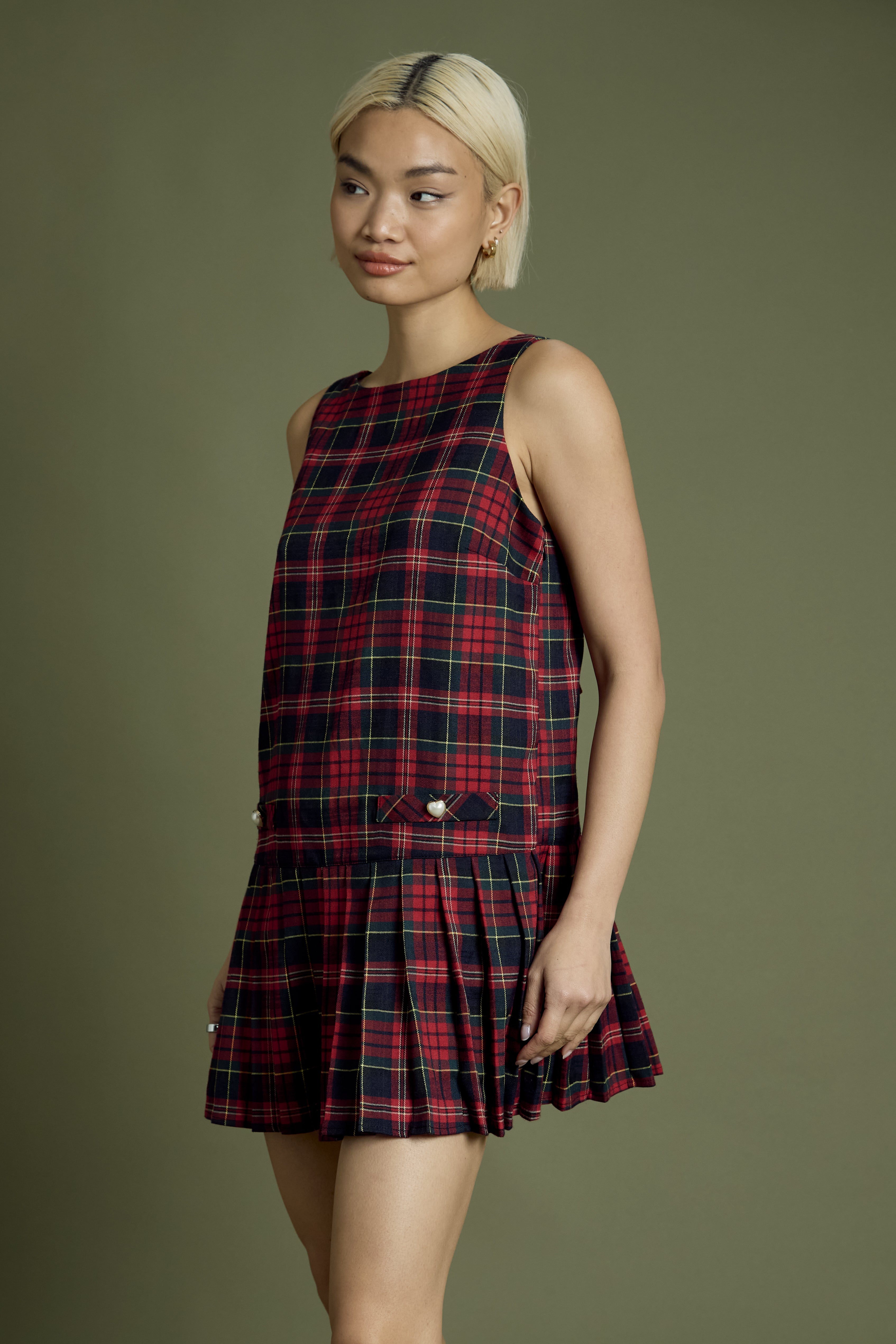 Dion Tartan Pinafore Dress