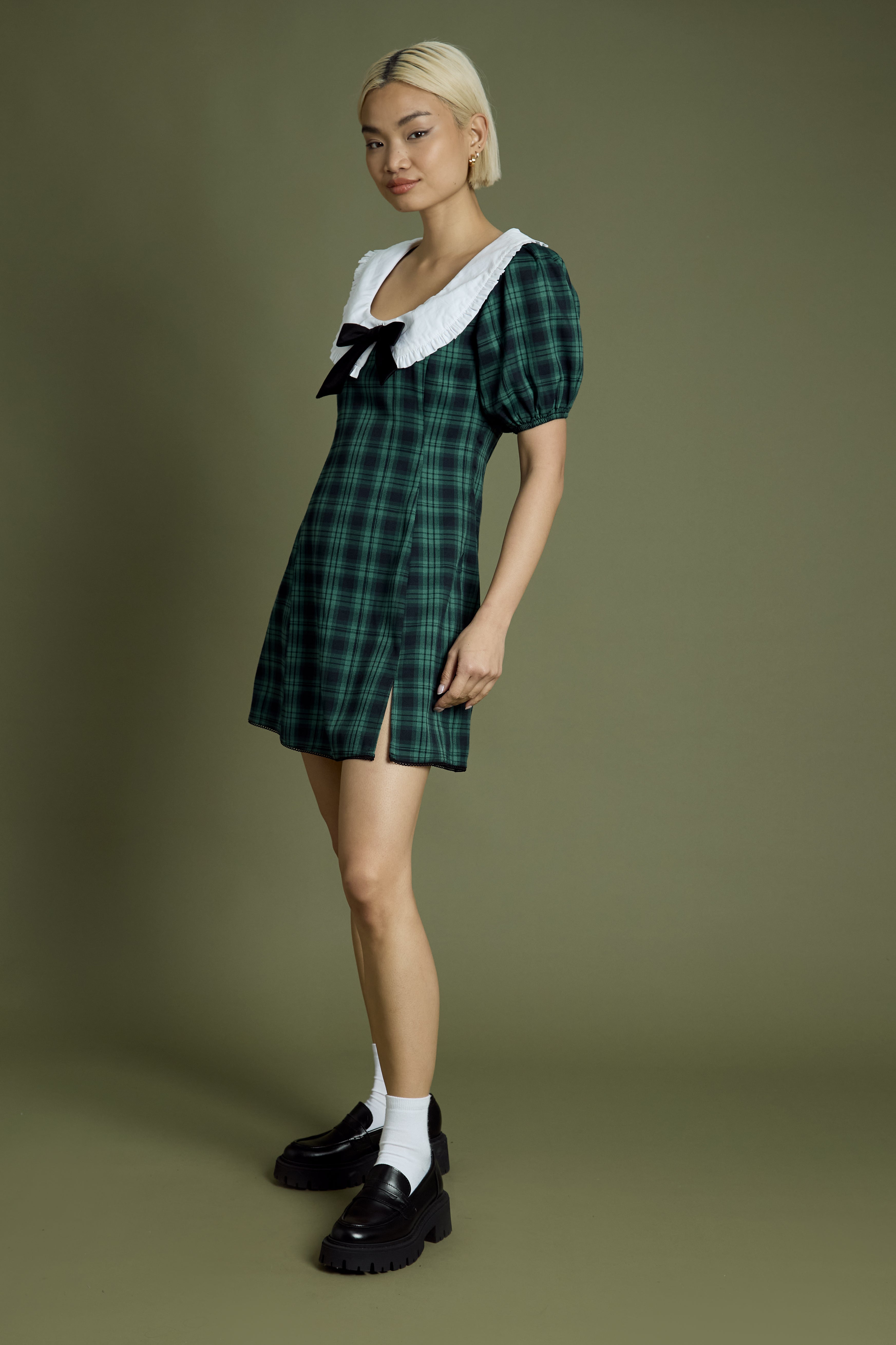 Macy Tartan Collar Dress