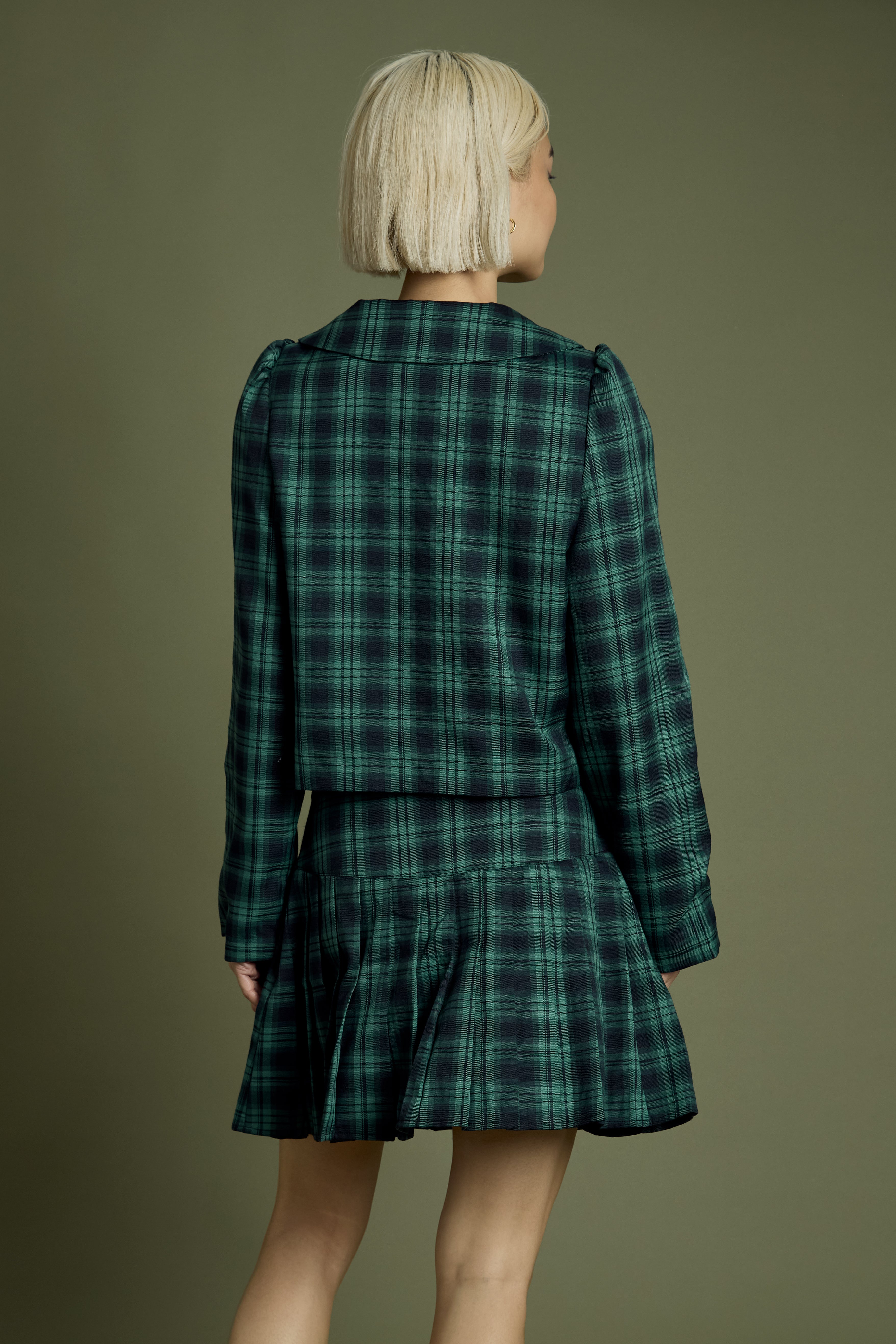 Macy Tartan Cropped Jacket