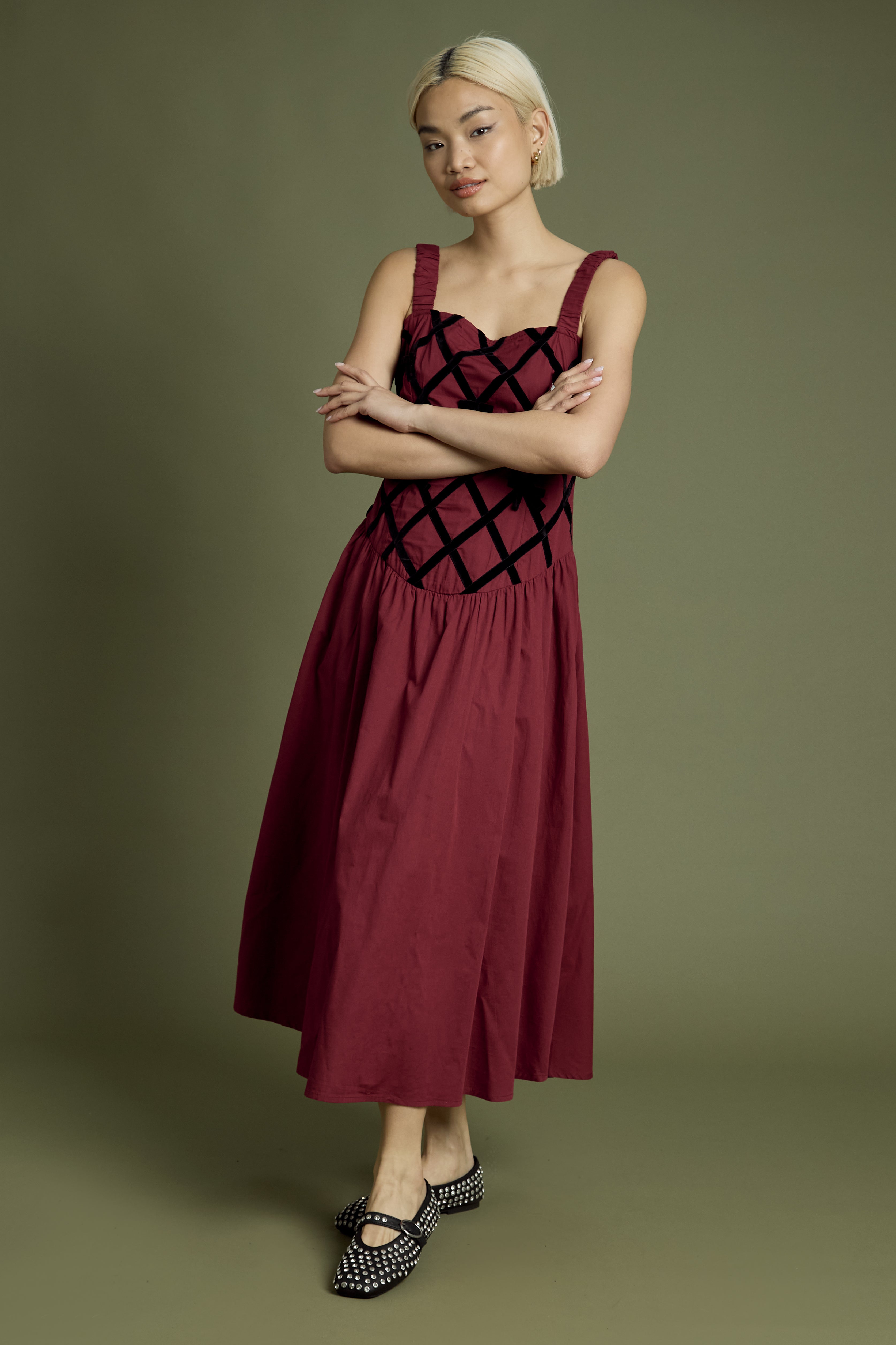 Isobella Velvet Bow Detail Dress