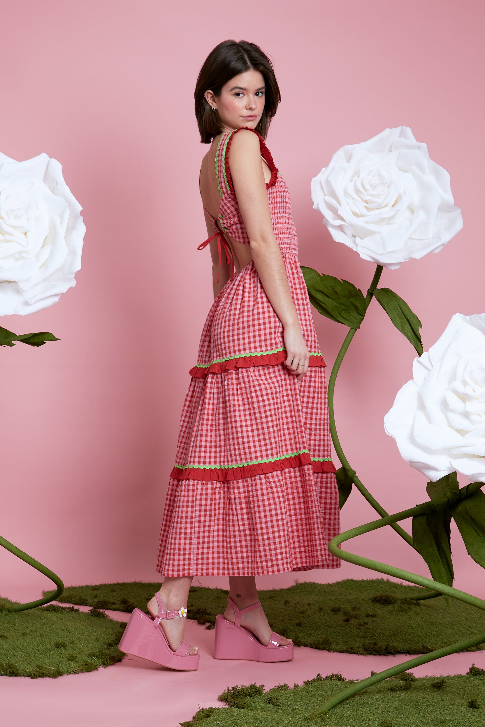 Filippa Gingham Dress - Pink