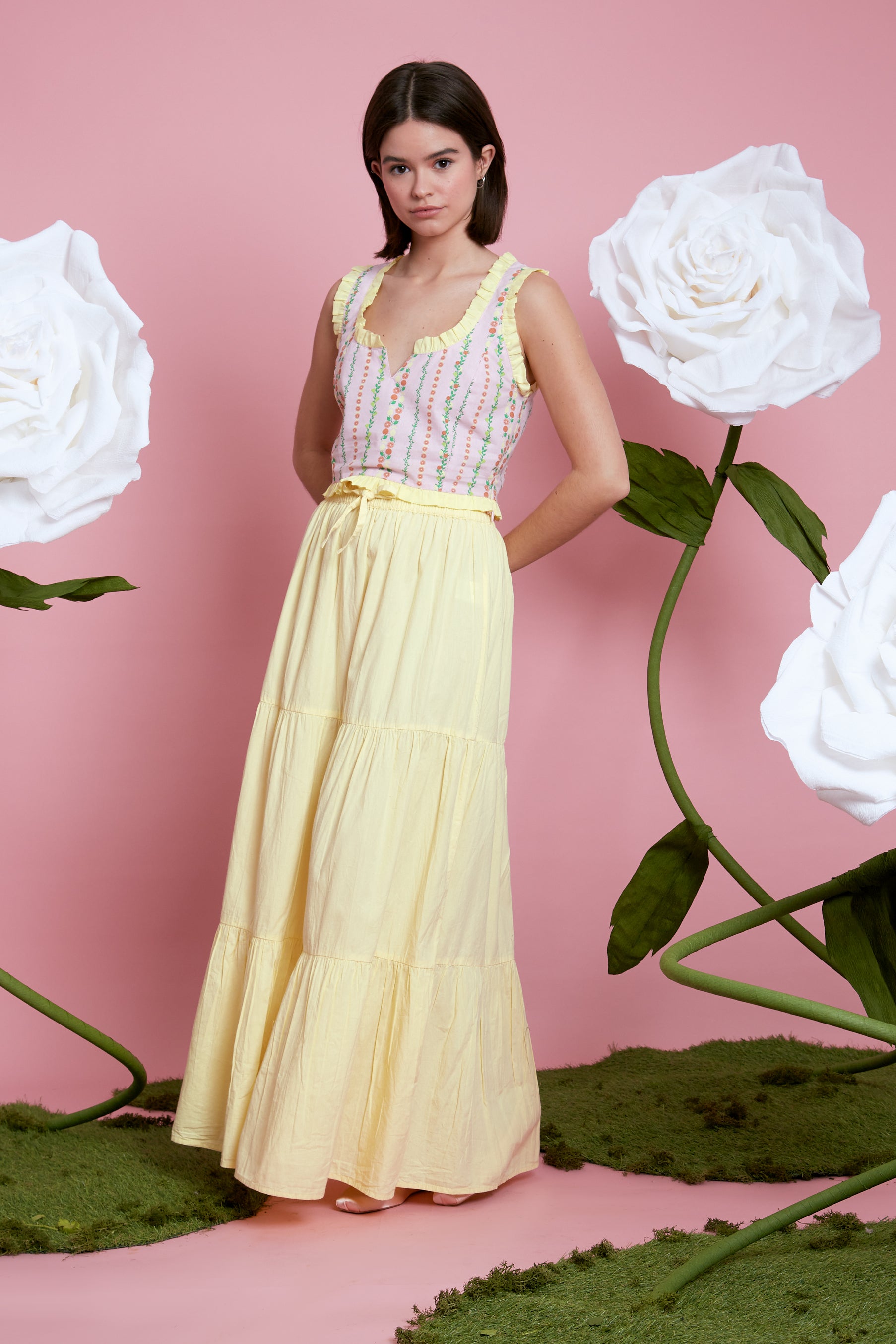 Petra Maxi Boho Skirt Lemon