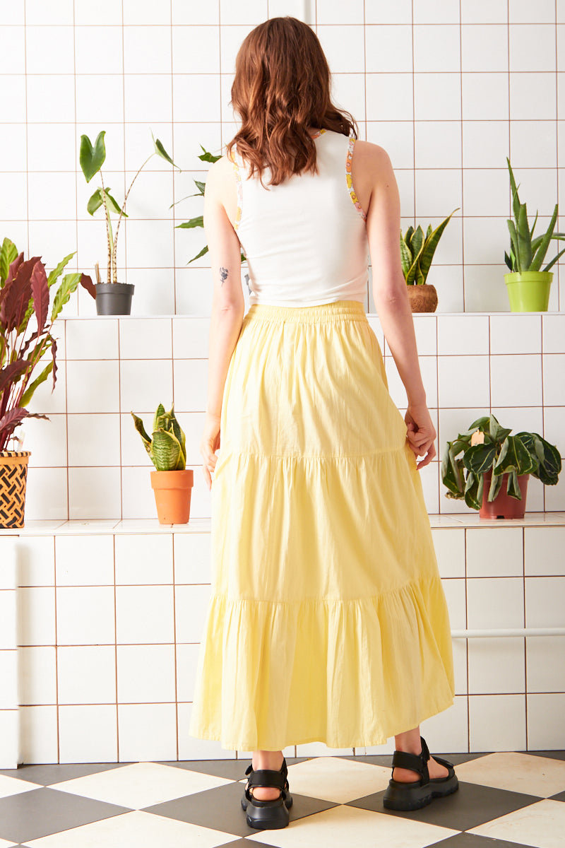 Petra Maxi Boho Skirt - Lemon